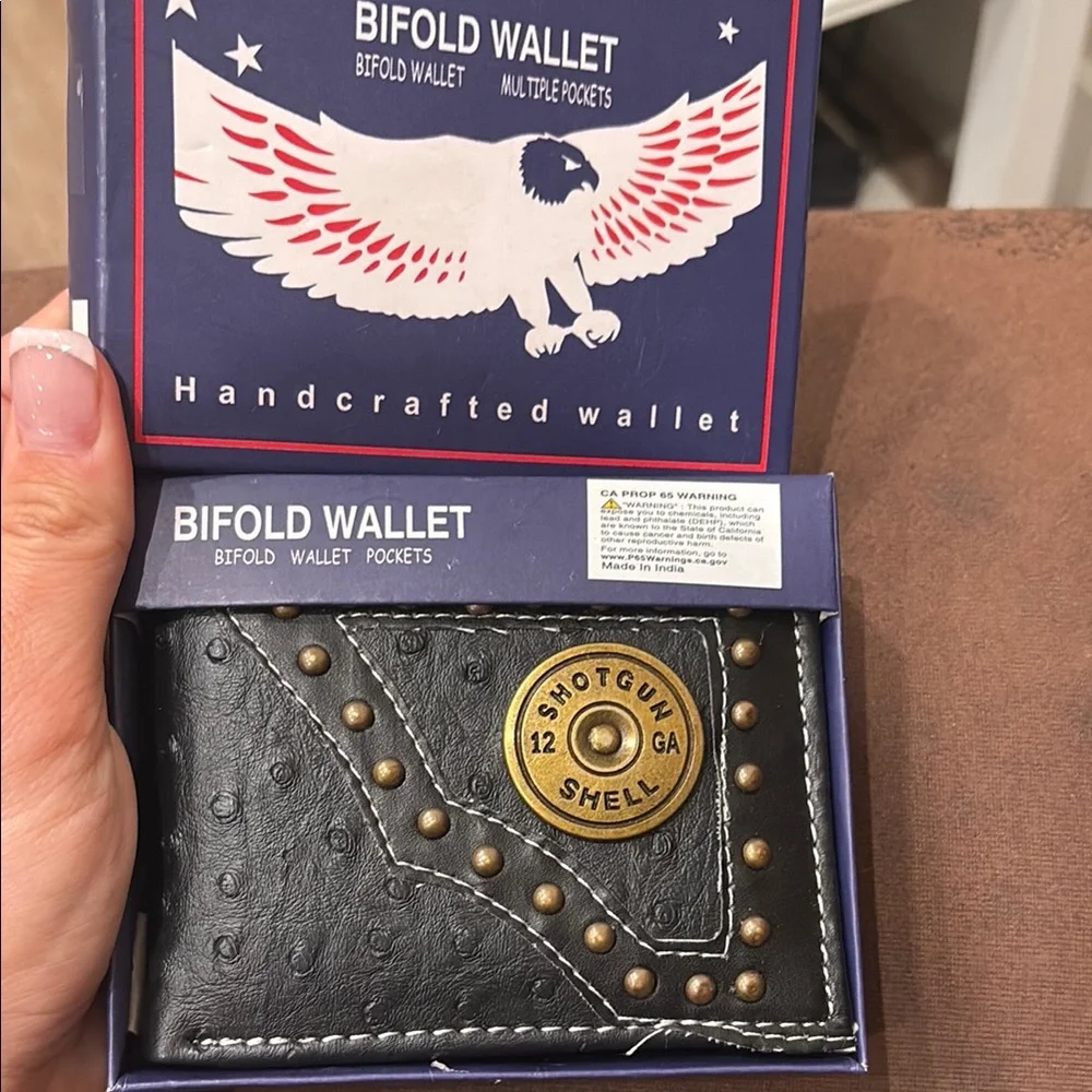 Shotgun Shell Black Bifold Wallet